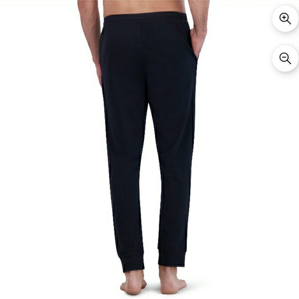 Hanes Mens Joggers Lounge Pants Black Cotton 2XL ๐ฅ NWT - Picture 4 of 12